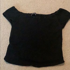 Brandy Melville cropped black off shoulder too